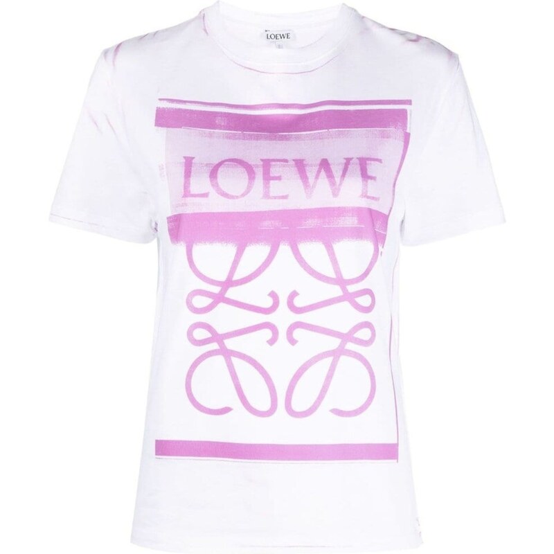 LOEWE Logo Pink White tričko 50327146