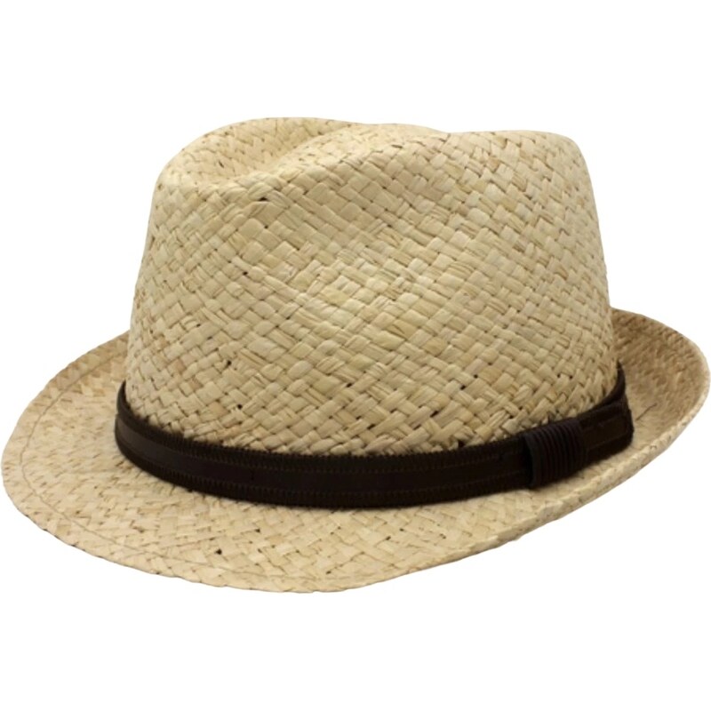 Fiebig - Headwear since 1903 Slamený klobúk s koženou stuhou - Trilby