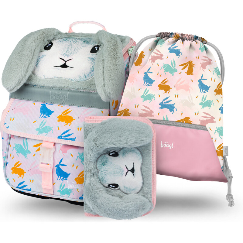 BAAGL 3 SET Zippy Bunny: aktovka, penál, sáček 63409797