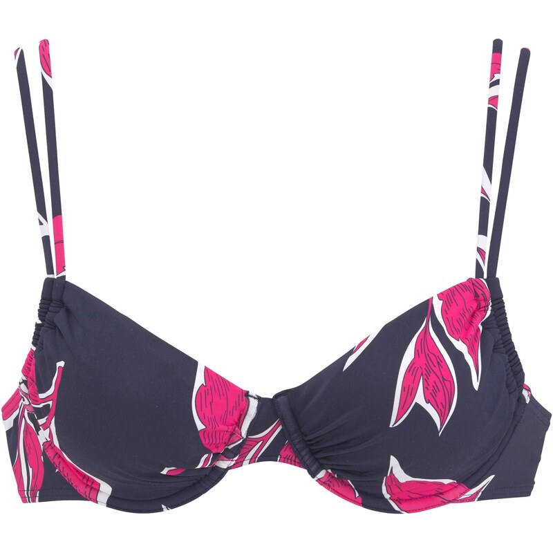 LASCANA Bikinový top námornícka modrá / ružová / biela 54232697