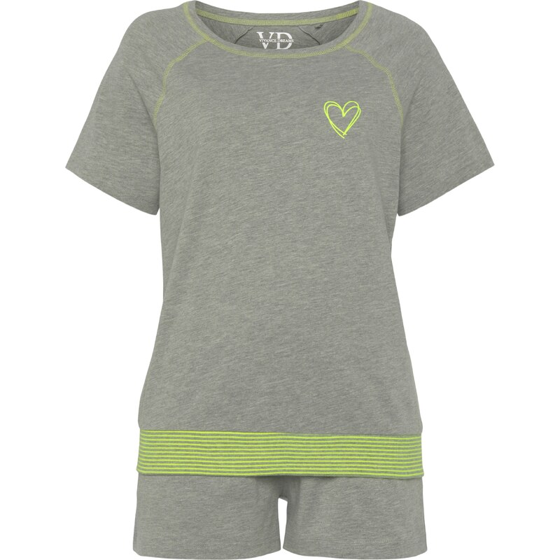 VIVANCE Kraťasy sivá melírovaná / limetová 54262517