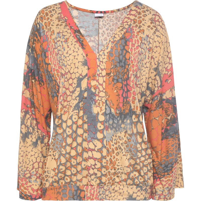 BUFFALO Blúzka béžová / sivá / oranžová 54313649
