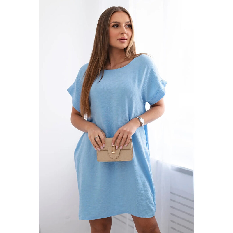 K-Fashion Šaty s vreckami modré 62163476