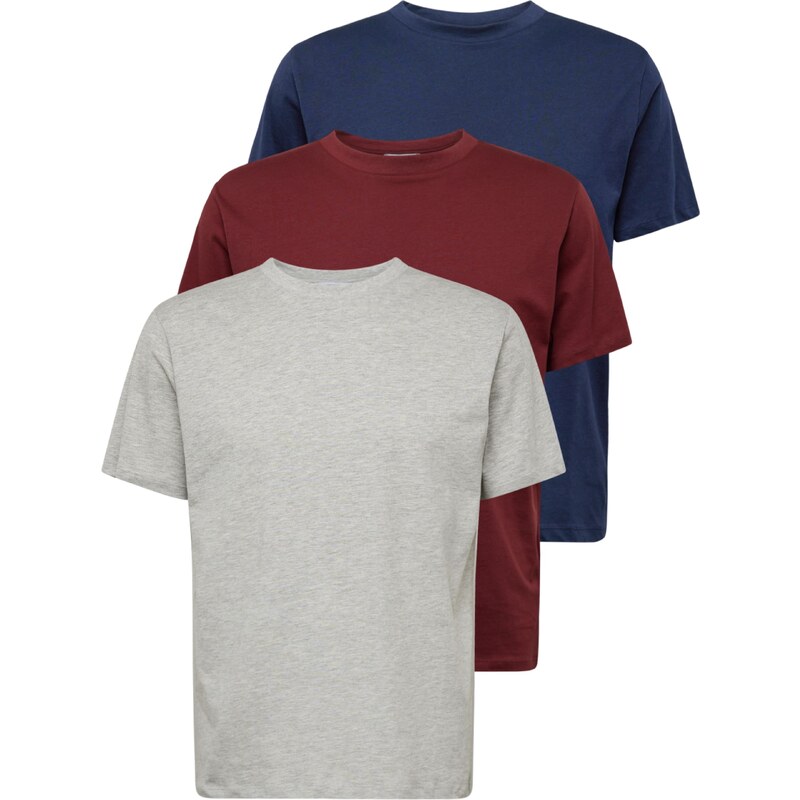 ABOUT YOU Tričko Len Shirt námornícka modrá / sivá melírovaná / 52701868