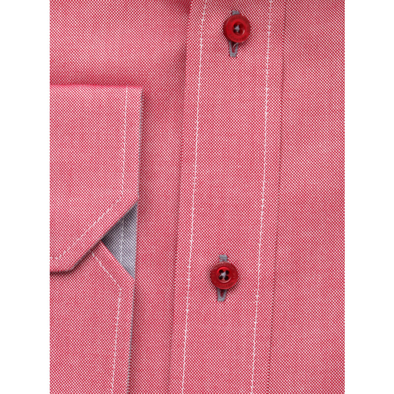Willsoor Pánska ružová košeľa slim fit so sivými kontrastnými detailmi 16726