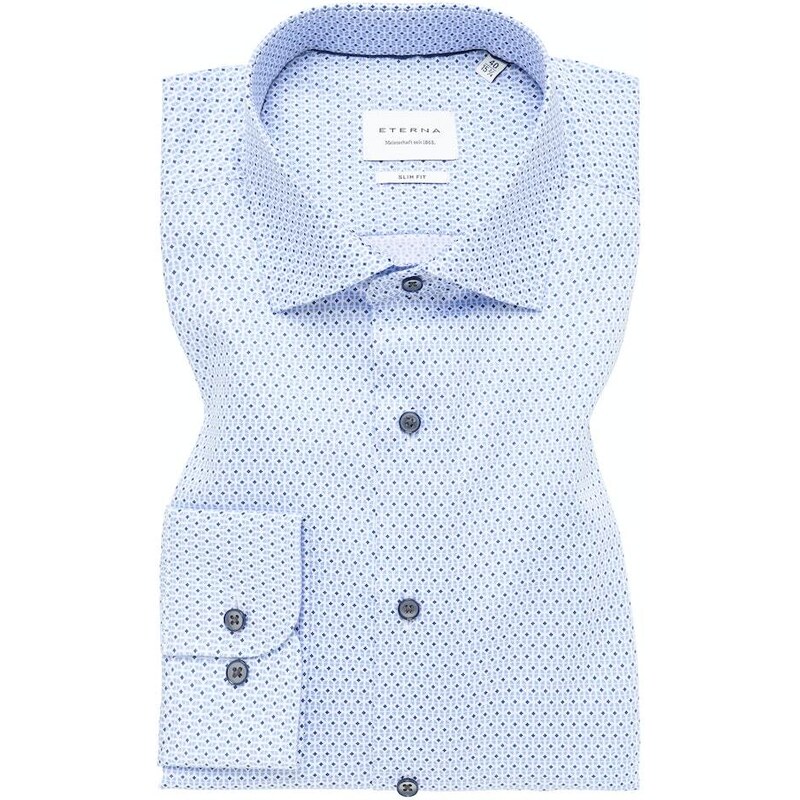 Pánska modrá vzorovaná košeľa ETERNA slim fit 50357825