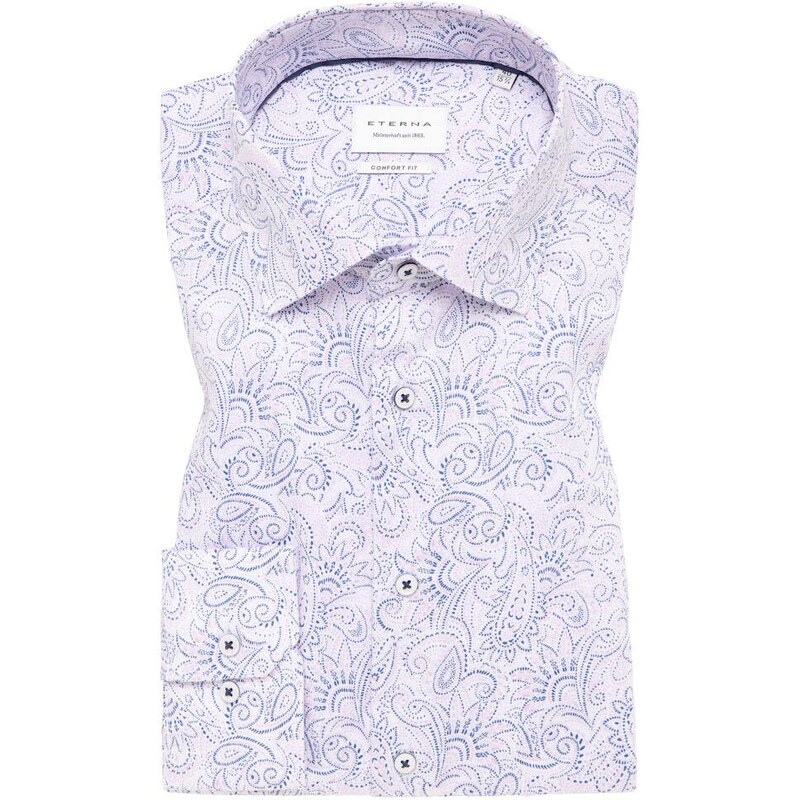 Pánska ružová vzorovaná košeľa ETERNA slim fit 50357830