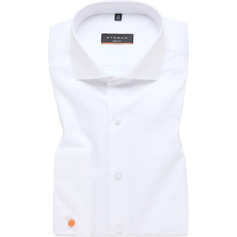 Pánska biela košeľa so štruktúrou ETERNA slim fit 50357819