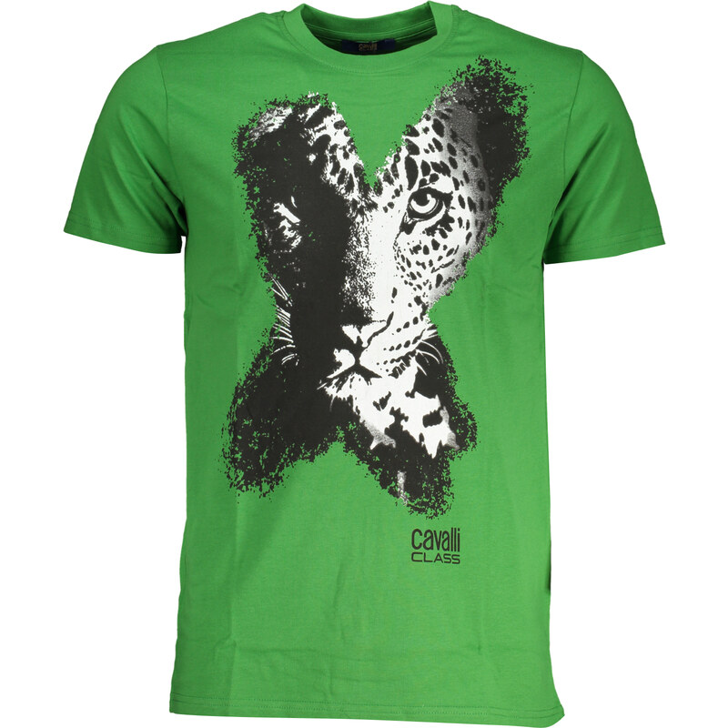 Zelené pánske tričko Cavalli Class 64704757
