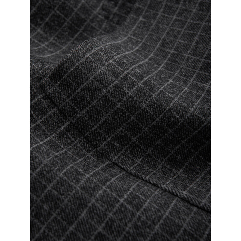 Ombre Clothing Pánske vlnené kockované sako - grafitová V2 OM-BLZB-0117
