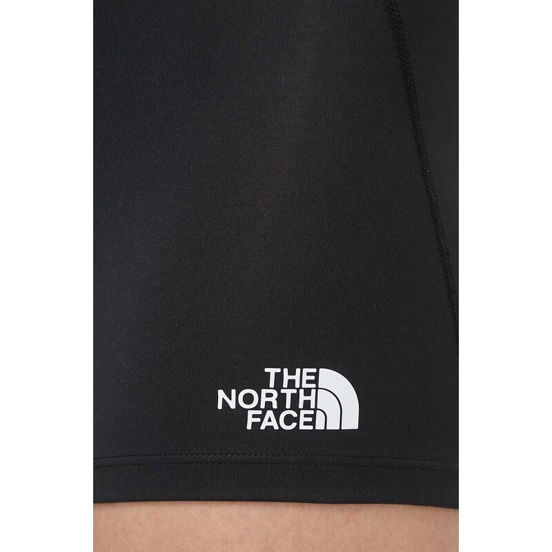 Športové krátke nohavice The North Face Tech Bootie dámske, čierna farba, s potlačou, stredne vysoký pás, NF0A87JZJK31