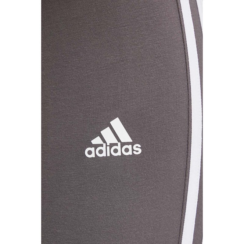 Legíny adidas dámske, šedá farba, s nášivkou, IR5350