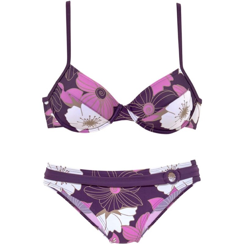 LASCANA Bikiny fialová / černicová / biela 54222410