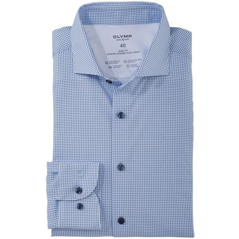Pánska modrá Flex jersey košeľa OLYMP body fit 50383662