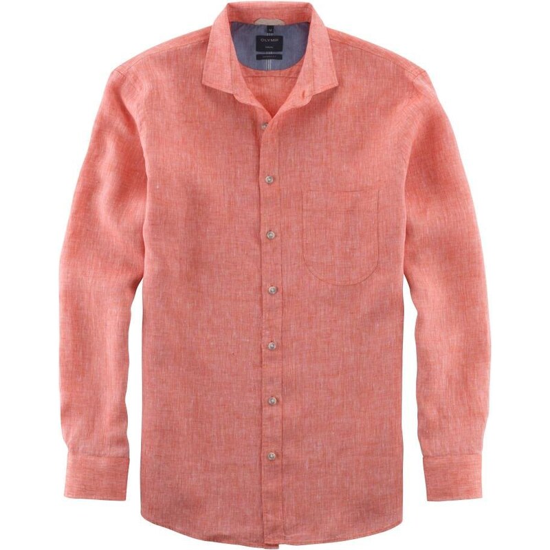 Pánska červená ľanová košeľa OLYMP modern fit 50383635
