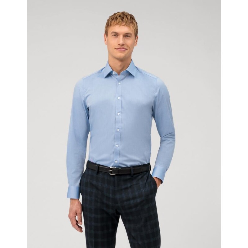 Pánska modrá košeľa OLYMP body fit 50383621