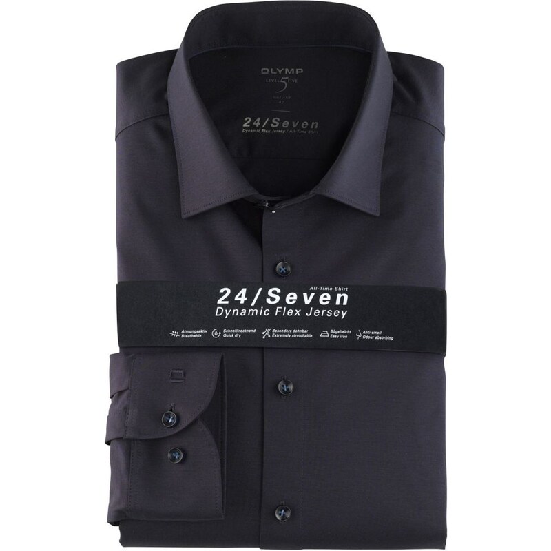 Pánska tmavomodrá elastická Flex jersey košeľa OLYMP body fit 50383623