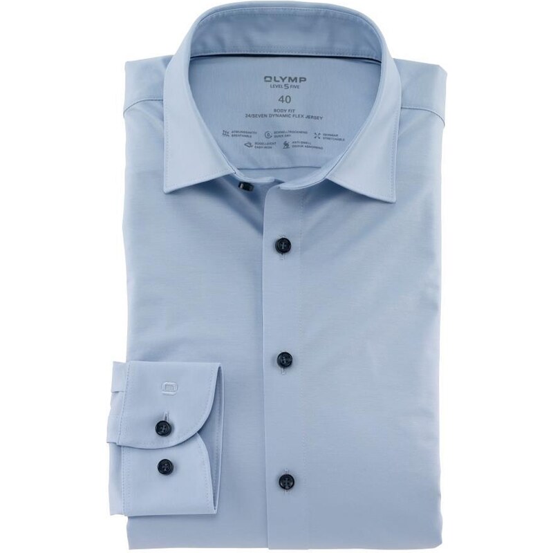 Pánska belasá elastická Flex jersey košeľa OLYMP body fit 52168210