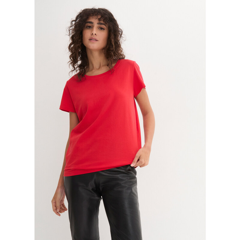 bonprix Tričko s okrúhlym výstrihom (5 ks), farba červená 44740981
