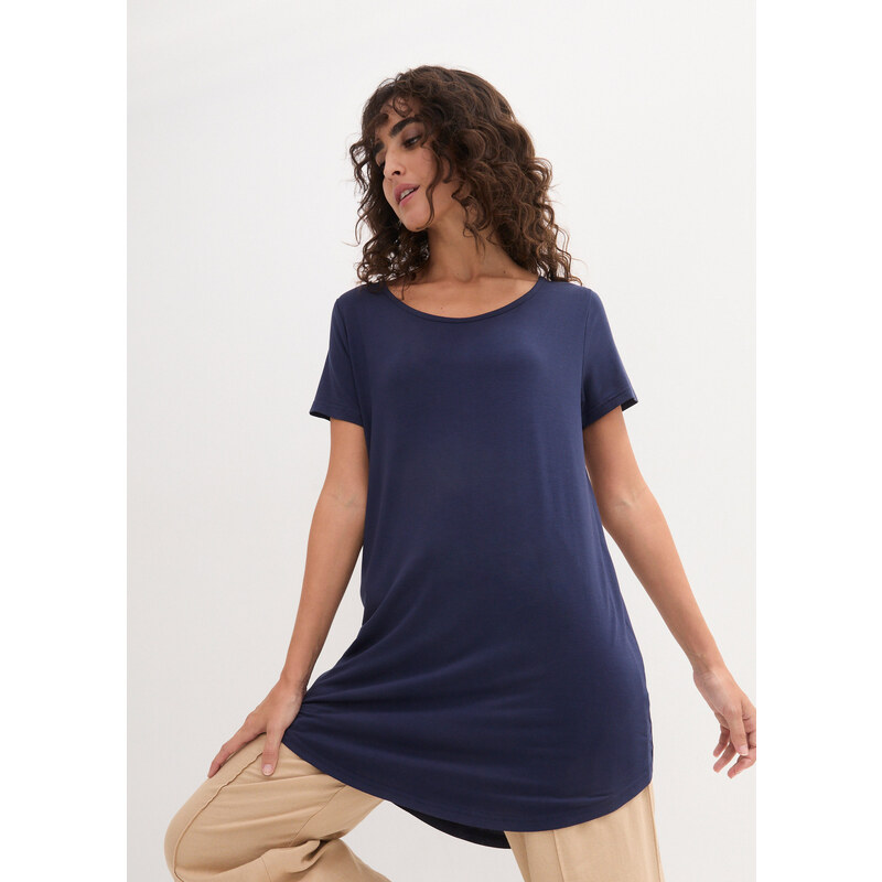 bonprix Dlhé tričko z jemnej viskózy, farba modrá 44891781