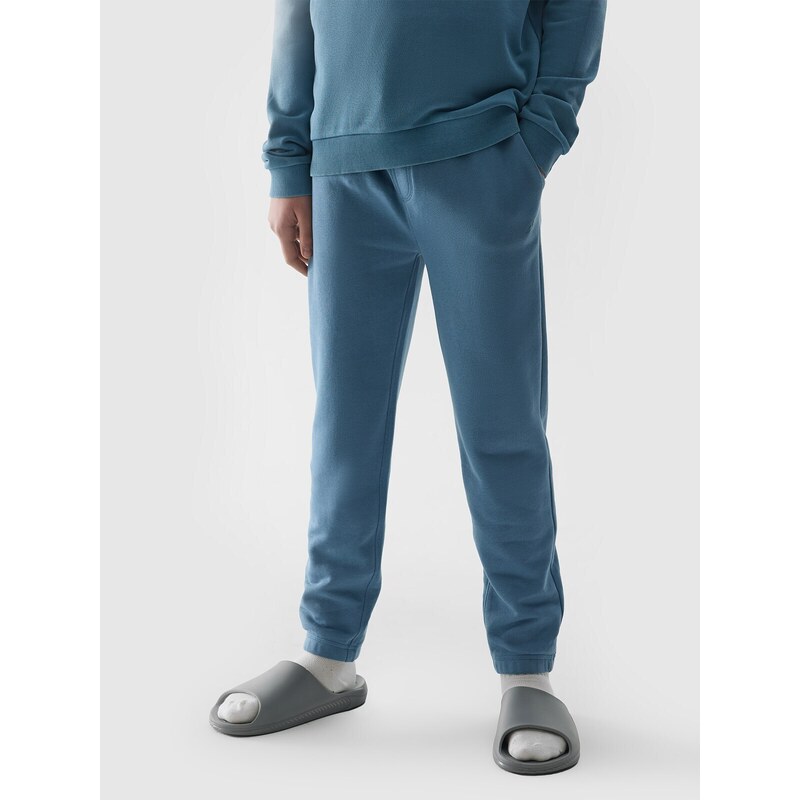 4F Chlapčenské teplákové nohavice typu jogger - denim