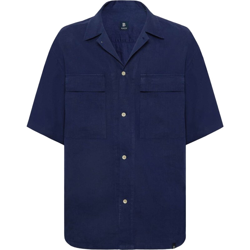 Boggi Milano Košeľa Camp modrá / tmavomodrá 54317586