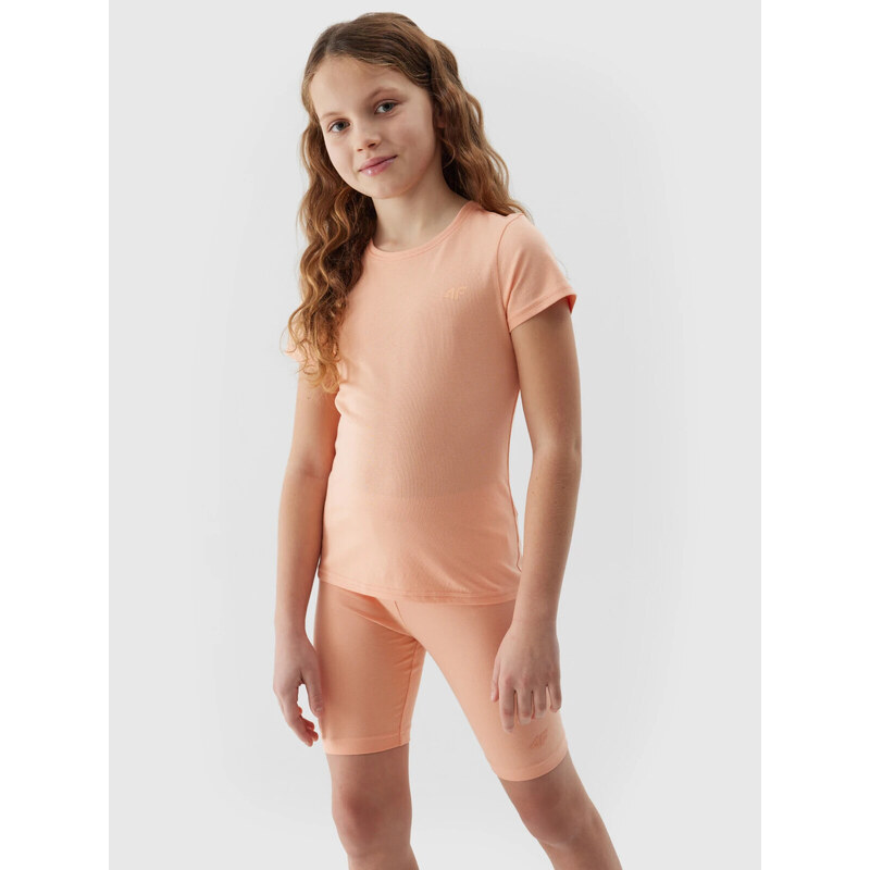 E-shop Girls smooth T-shirt 4F - powder coral