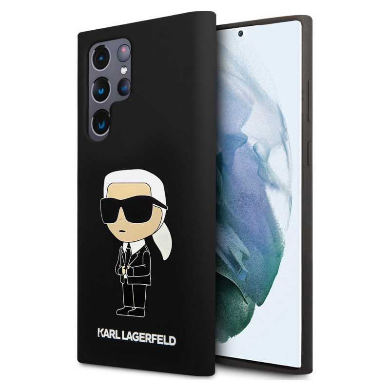 Samsung Galaxy S24 Ultra Karl Lagerfeld Liquid Silicone Ikonik NFT Case čierna KLHCS24LSNIKBCK