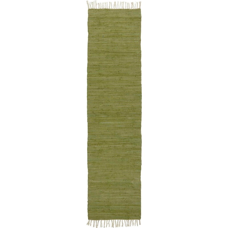 IB LAURSEN Bavlnený behúň na podlahu Green 250 x 60 cm