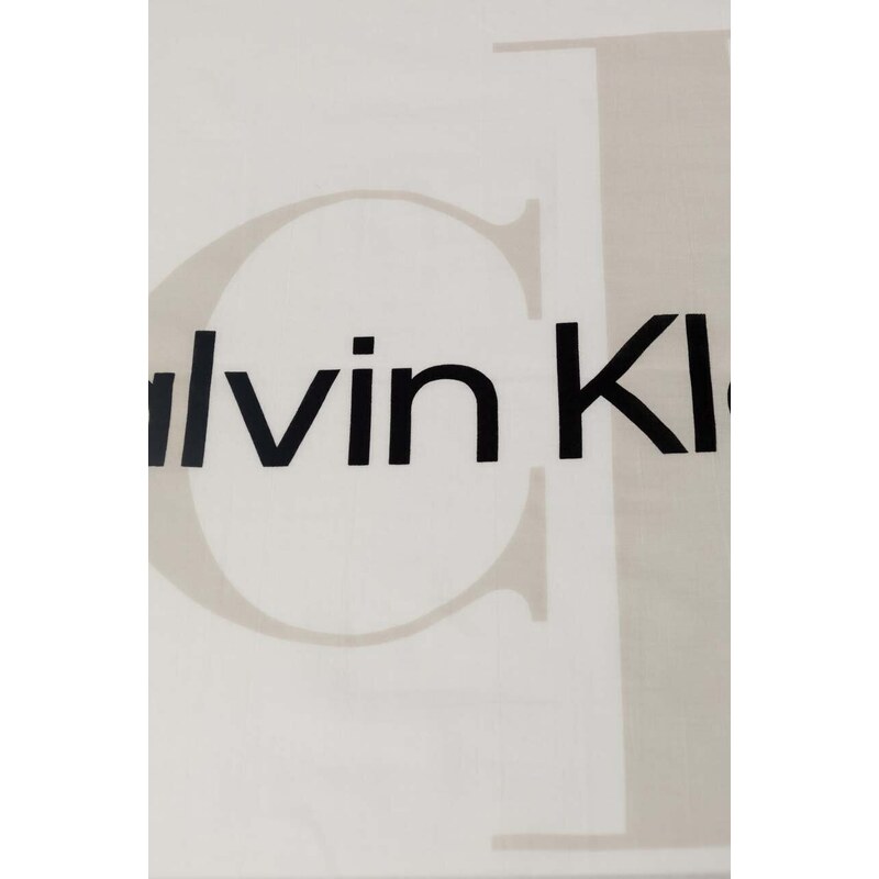 Bavlnený šál Calvin Klein Jeans biela farba,s potlačou,K60K611981