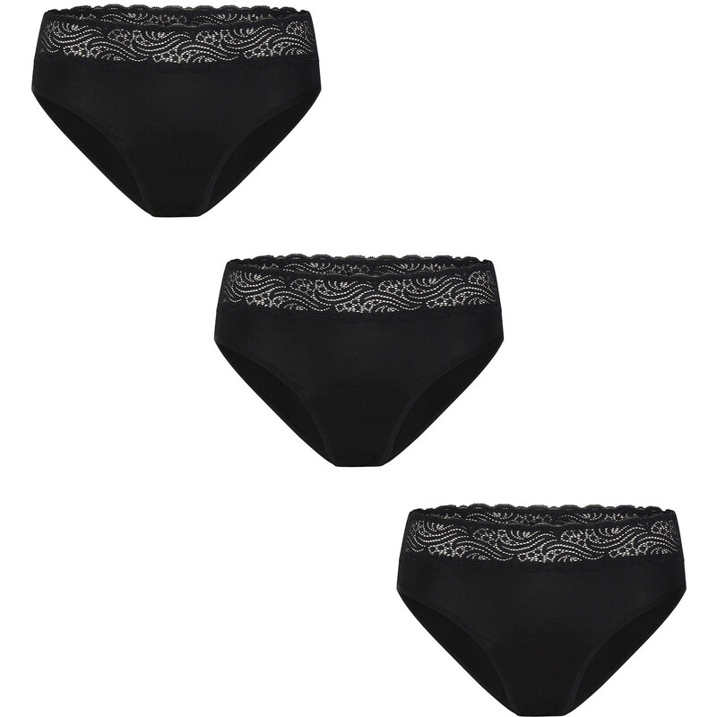 3PACK Menštruačné nohavičky Modibodi Sensual Hi-Waist Bikini Moderate 51038232