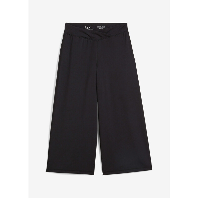 bonprix Športové nohavice po lýtka, rýchloschnúce, farba čierna 50408195