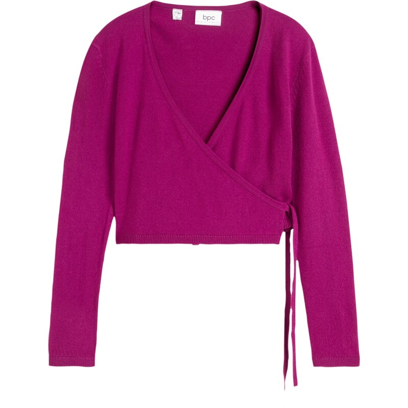 bonprix Pletený sveter, dievčenské, zavinovacie, farba fialová