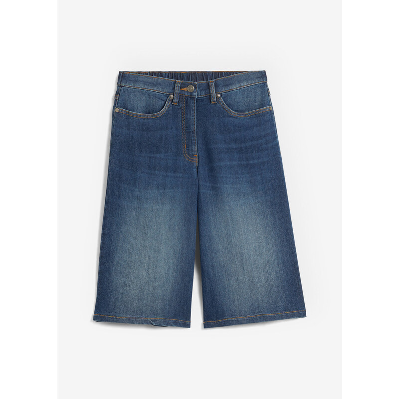 bonprix Rovné džínsy, vysoký pás, strečové, farba modrá 67491408