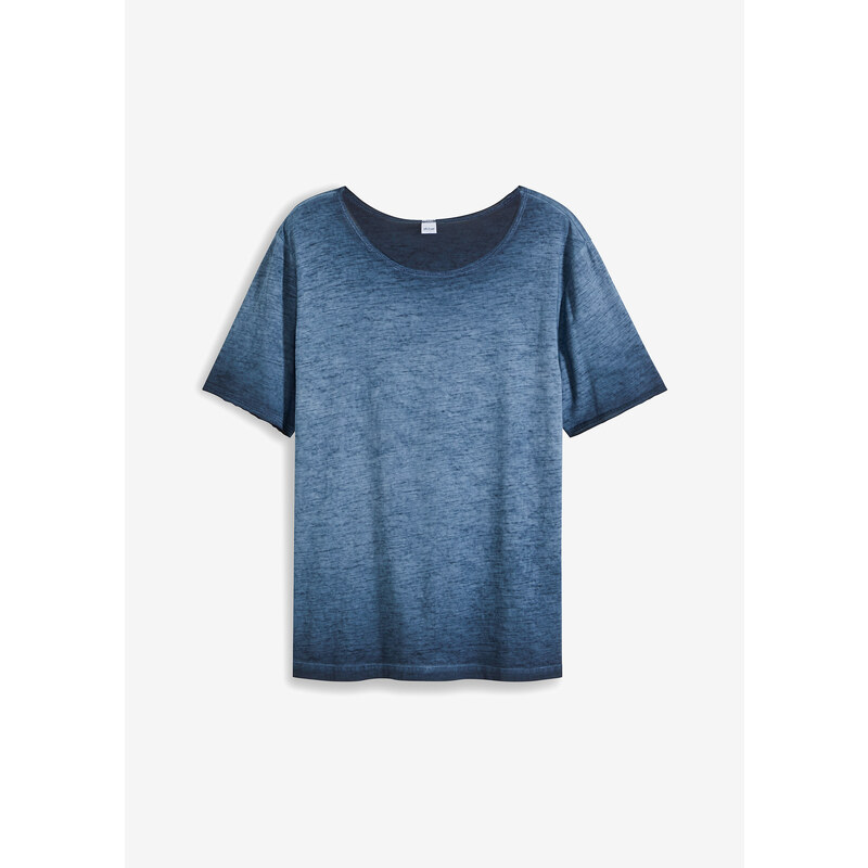 bonprix Tričko z bio bavlny, vybielený vzhľad, farba modrá 50408439