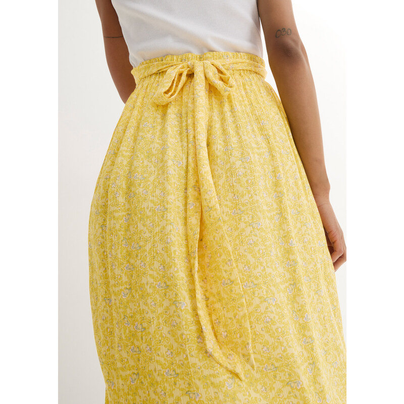 bonprix Materská zavinovacia sukňa s kvetovanou potlačou, farba žltá
