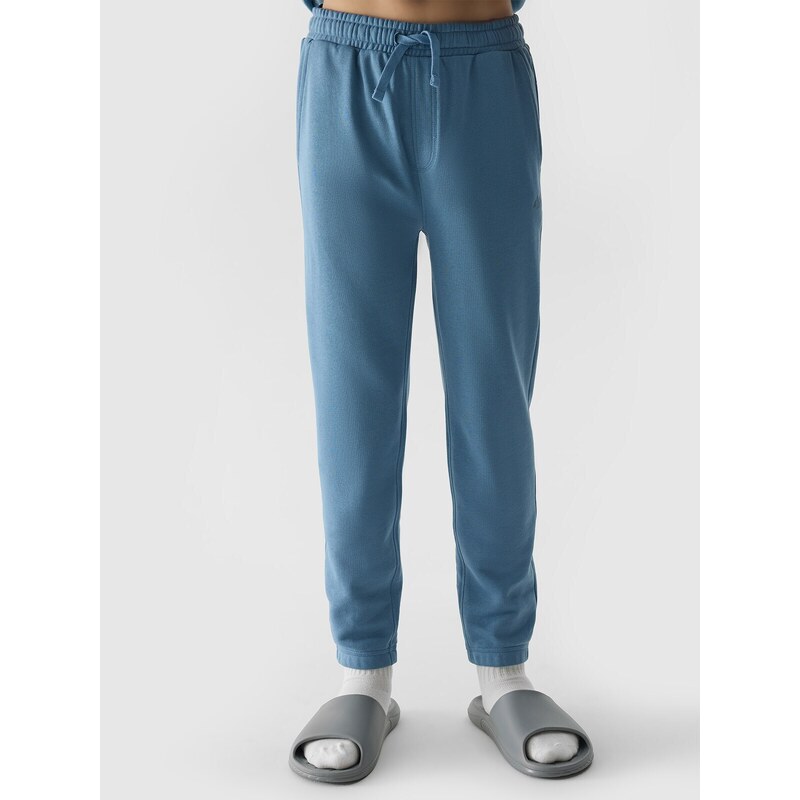 4F Chlapčenské teplákové nohavice typu jogger - denim