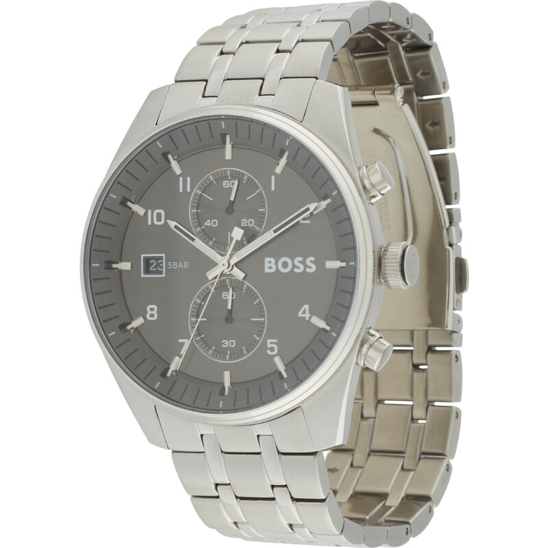 BOSS Analógové hodinky SKYTRAVELLER tmavosivá / strieborná 54333216