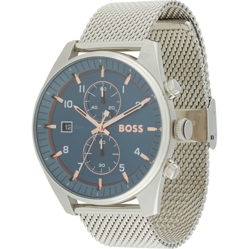 BOSS Analógové hodinky SKYTRAVELLER zlatá / petrolejová / strieborná 54333219