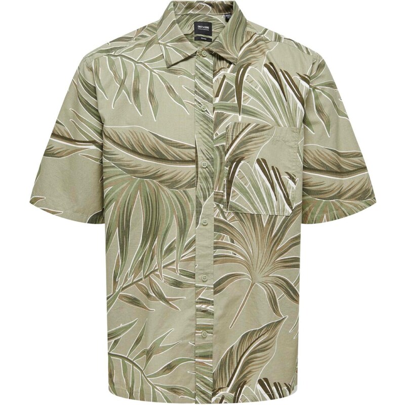 Only & Sons Košeľa Baxtor zelená / kaki / olivová / jedľová 54320098