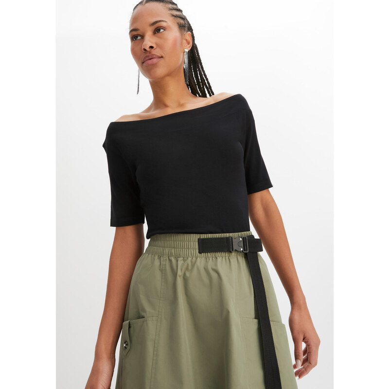 bonprix Carmen tričko z viskózového mixu, farba čierna 50408769