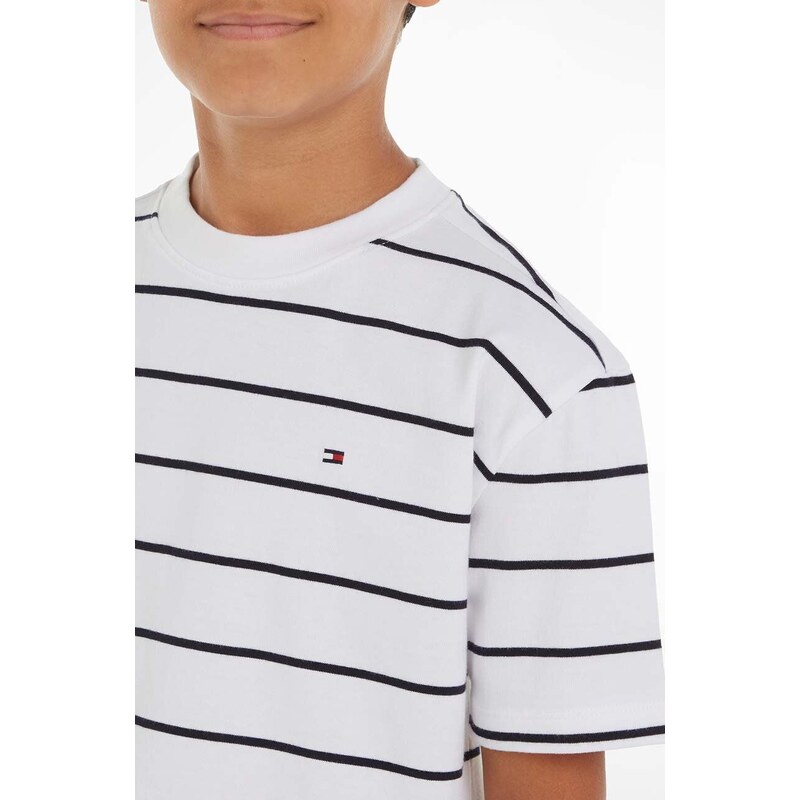 Detské bavlnené tričko Tommy Hilfiger tmavomodrá farba, vzorovaný