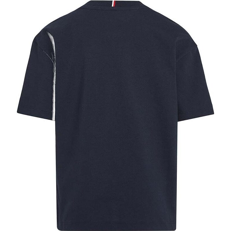 Detské bavlnené tričko Tommy Hilfiger čierna farba, s potlačou