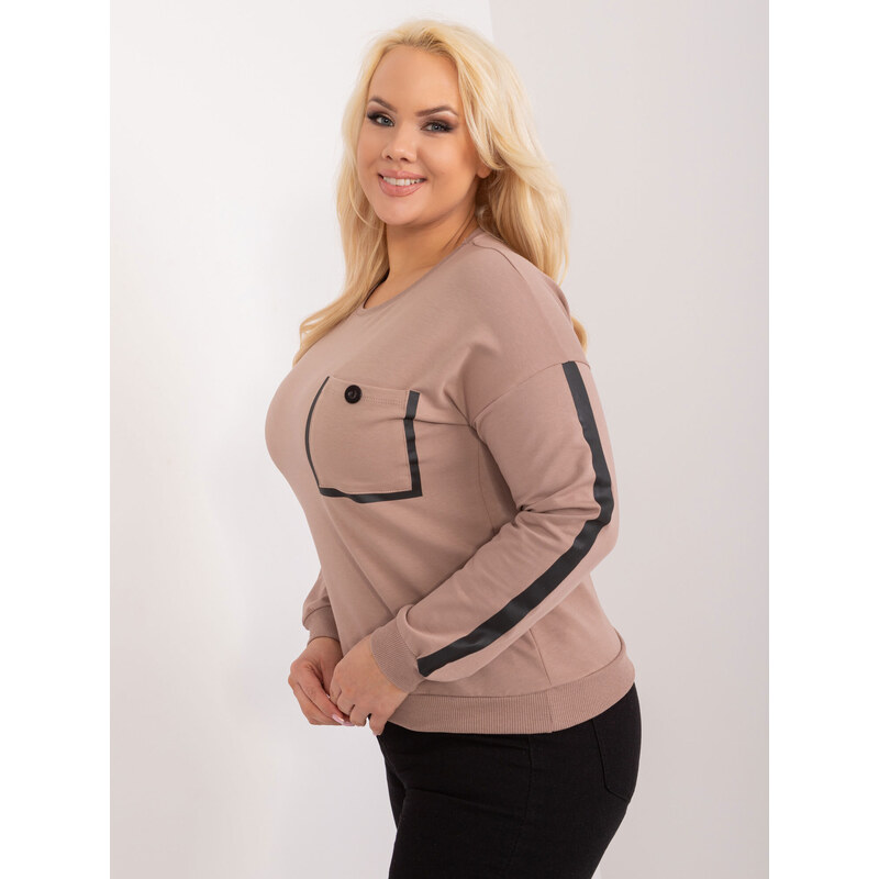 RELEVANCE Blouse-RV-BZ-9329.57-dark beige 64787261