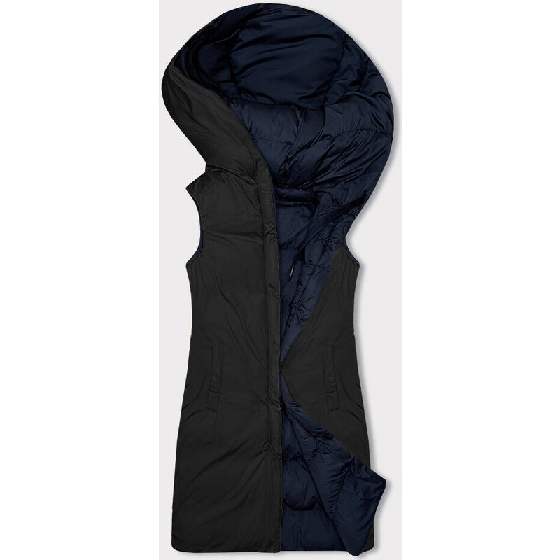 Tmavě oboustranná vesta s kapucí model 18966845 - MELYA MELODY
