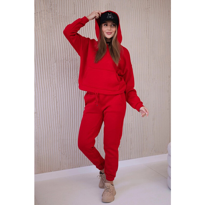 Kesi Dámska tepláková súprava s kapucňou Lucy červená, Farba červená 32083654