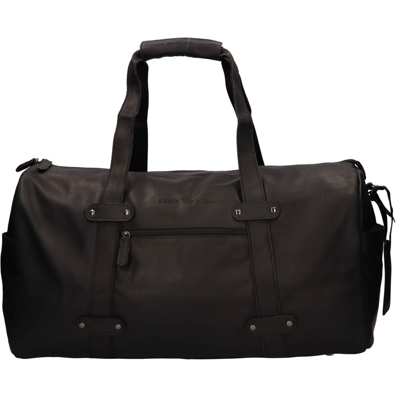 Kožená cestovná taška Greenwood Solen - čierna 50459632