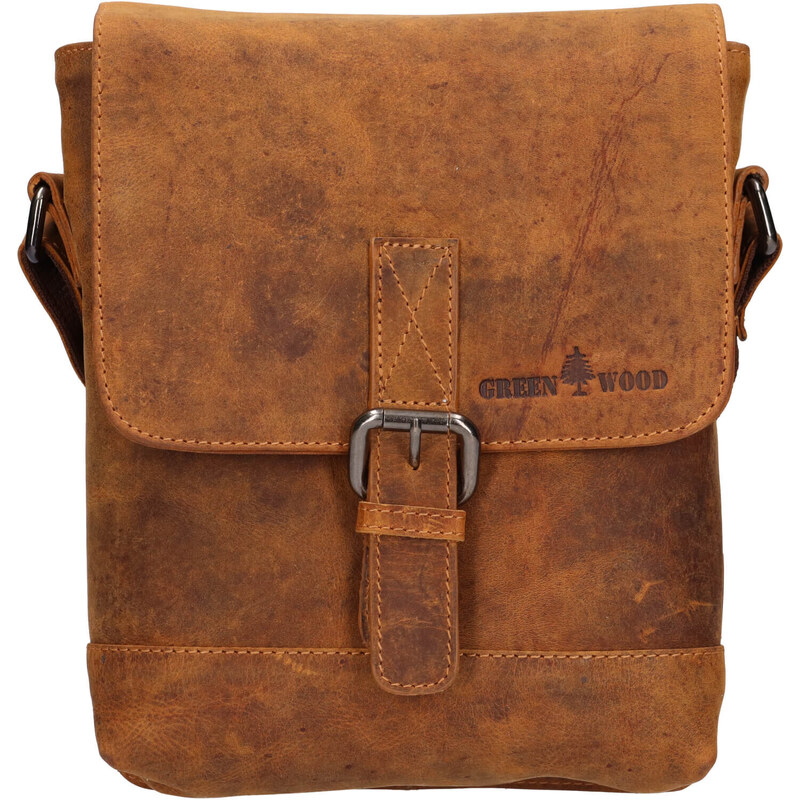 Pánska kožená taška cez rameno Greenwood Fion - svetlo hnedá 50459639