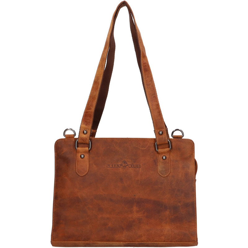 Dámska kožená kabelka Greenwood Roxana - koňak 48227092