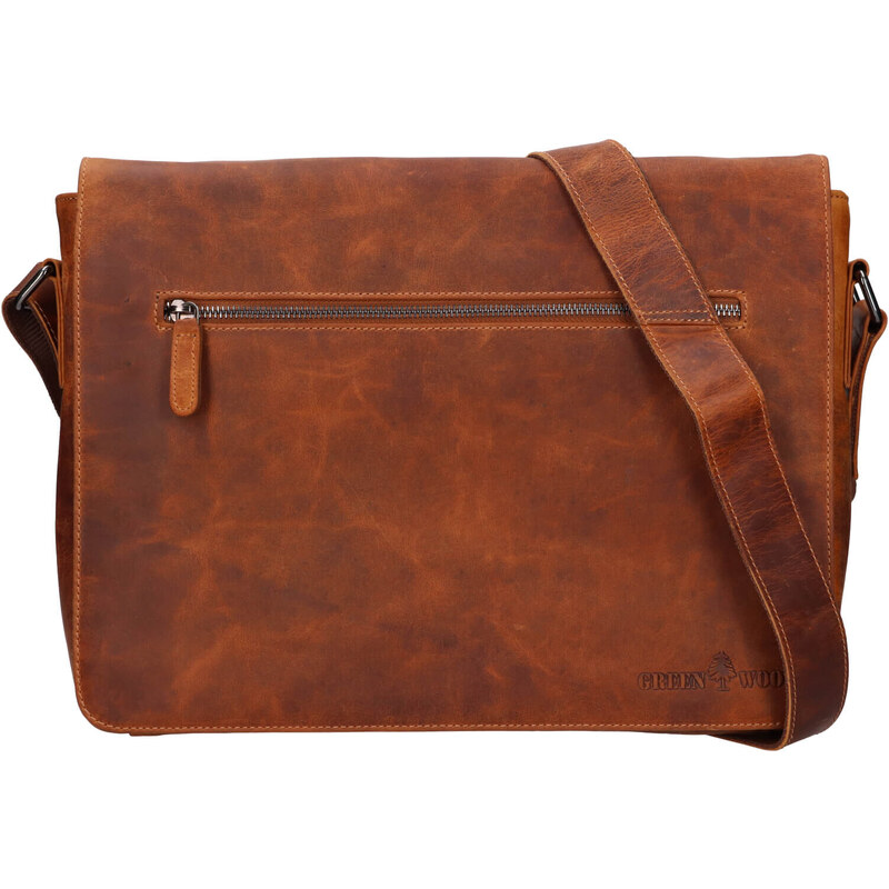 Pánska kožená taška cez rameno Greenwood Elliot - koňak 50459653